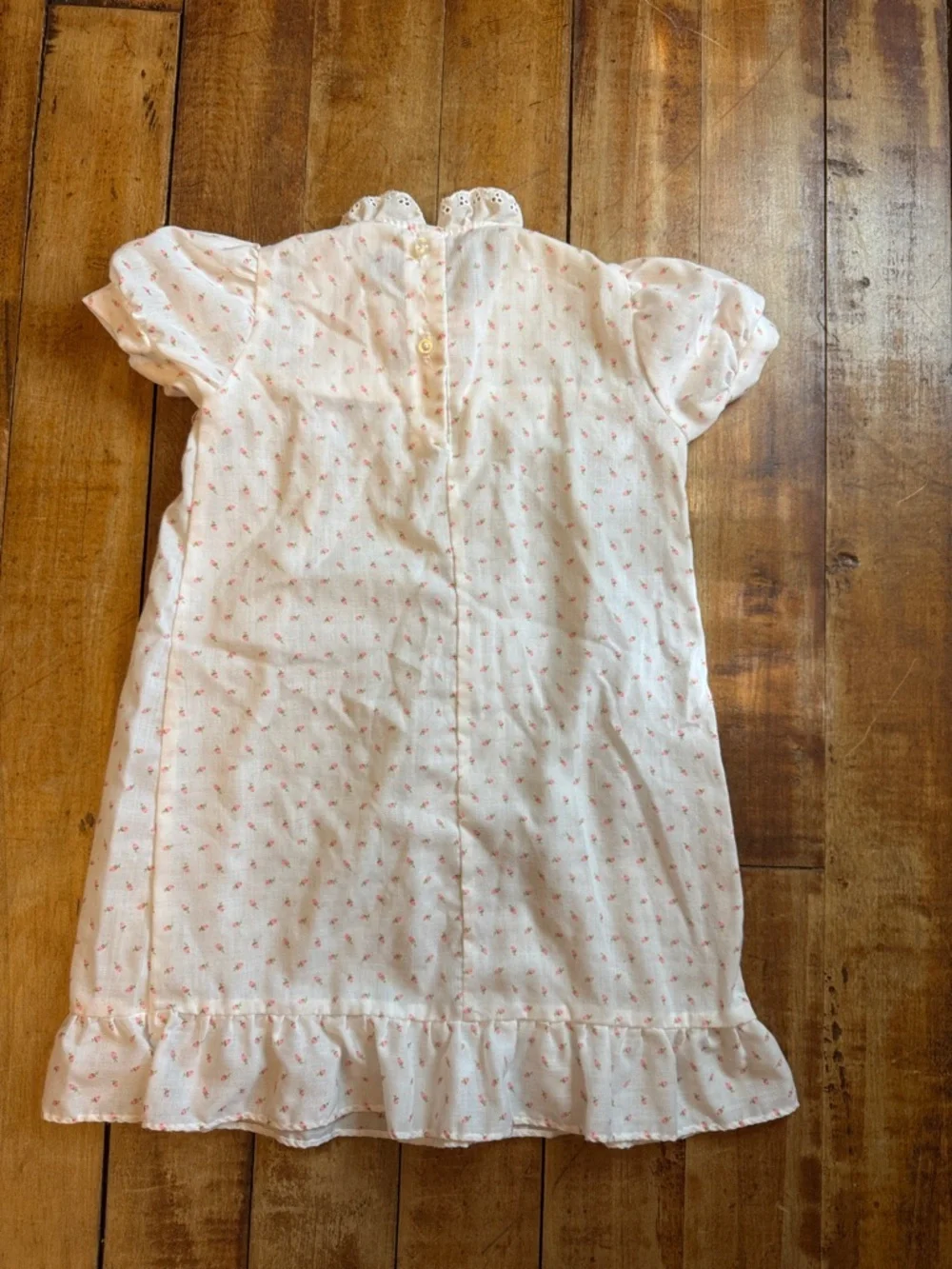 Vintage Her Majesty Pink Floral dress 18 months Lace Trim cottagecore